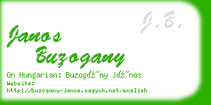 janos buzogany business card